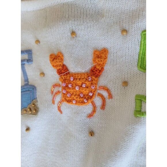 Vintage design options Philip Jane Gordon white Beach Crab cardigan starfish emb - Picture 16 of 16